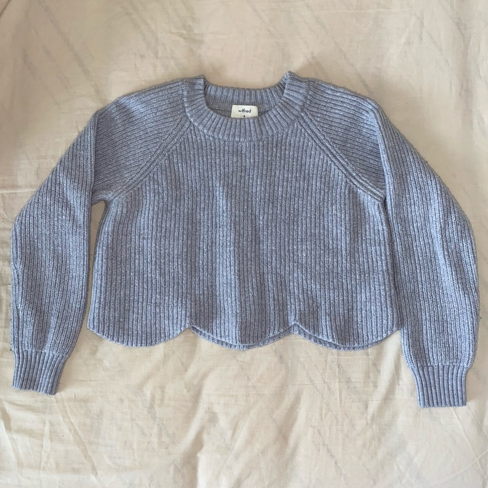 Aritzia Grey Ribbed Sweater